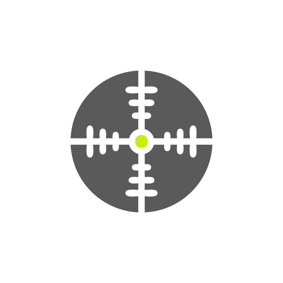 Target icon solid grey vibrant green colour military symbol perfect. vector