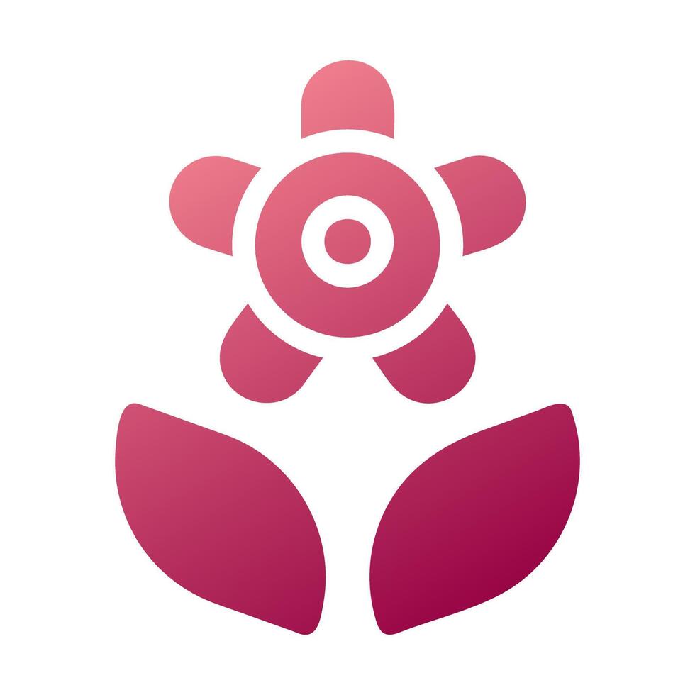 flower icon solid gradient red colour mother day symbol illustration. vector