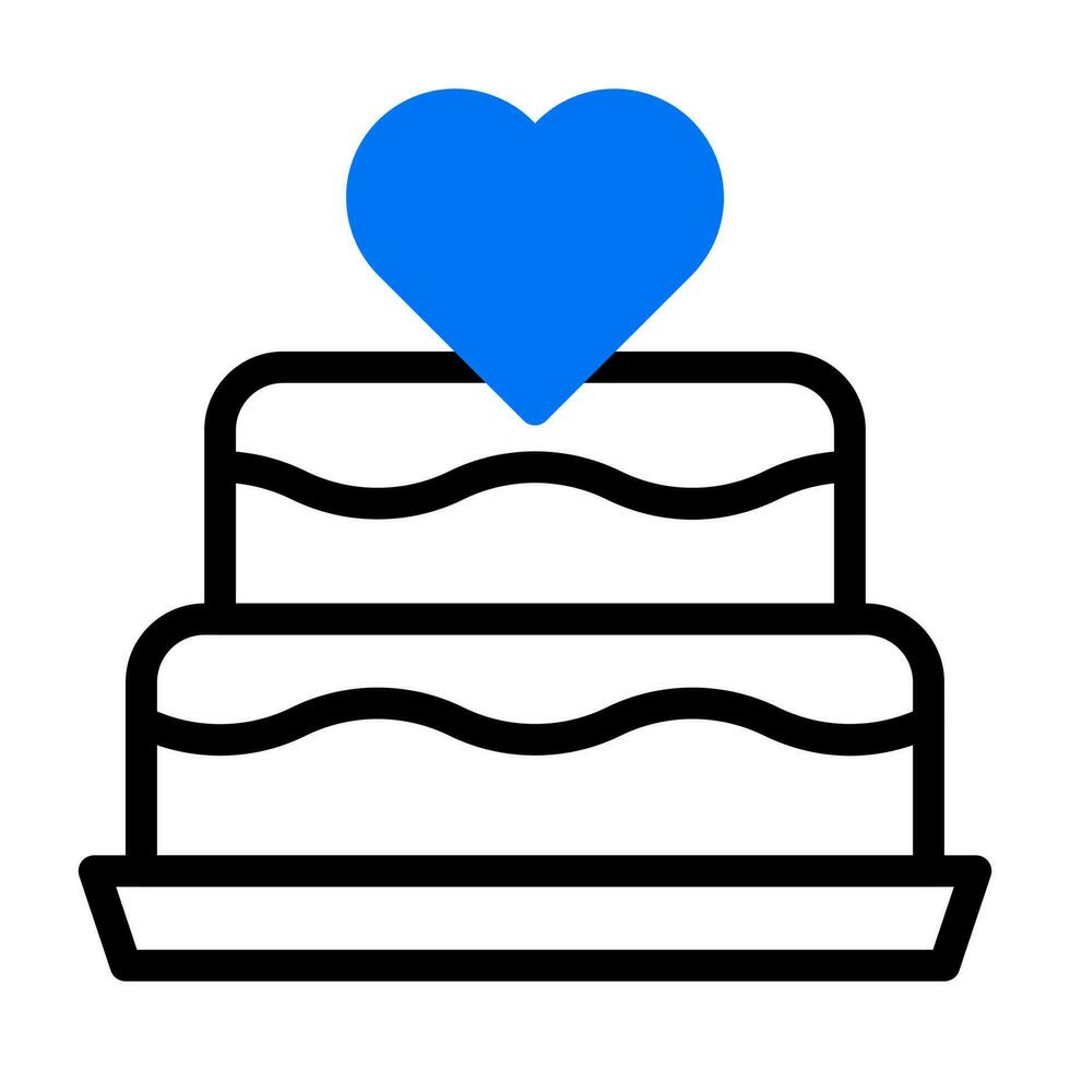 cake icon duotone blue black colour mother day symbol illustration. vector