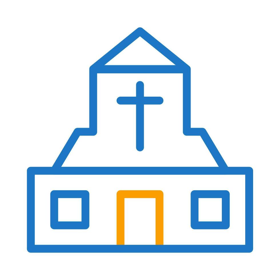 catedral icono duocolor azul naranja color Pascua de Resurrección símbolo ilustración. vector