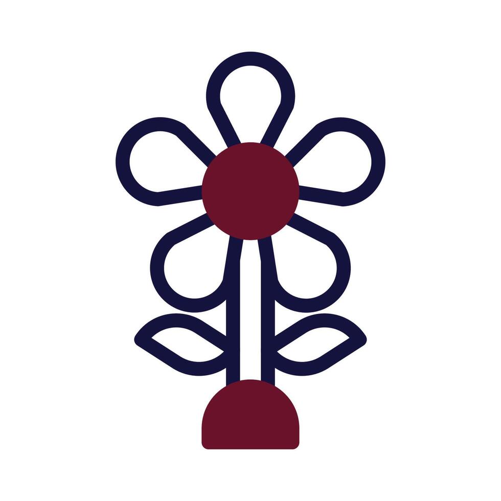 Flower icon duotone maroon navy colour easter symbol illustration. vector