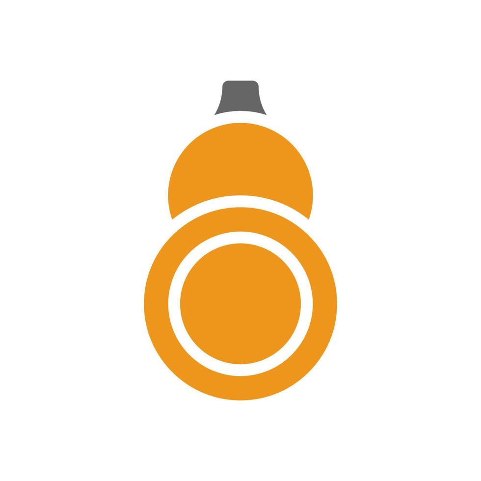 Calabash icon solid style orange grey colour chinese new year symbol perfect. vector