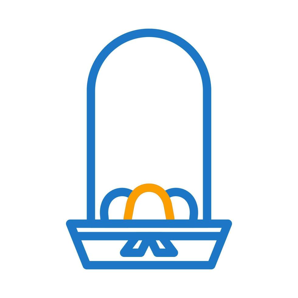 Cubeta huevo icono duocolor azul naranja color Pascua de Resurrección símbolo ilustración. vector