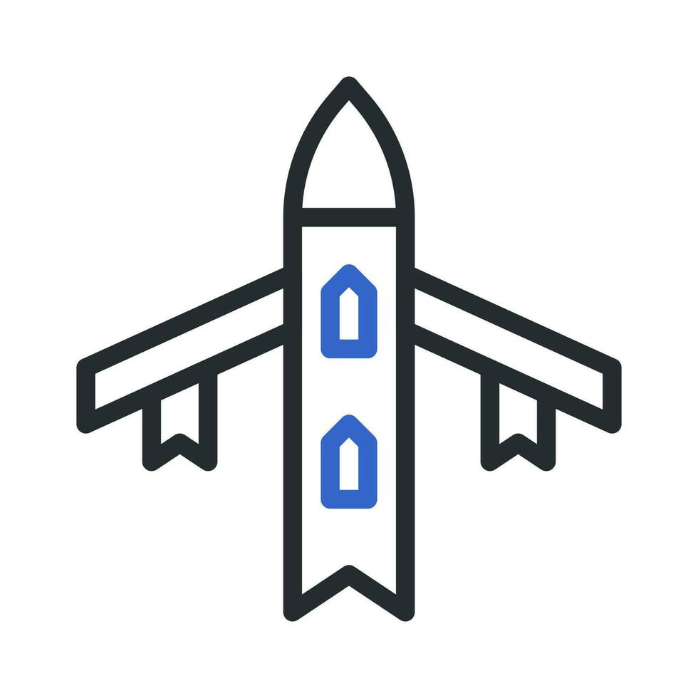 airplane icon duocolor grey blue colour military symbol perfect. vector