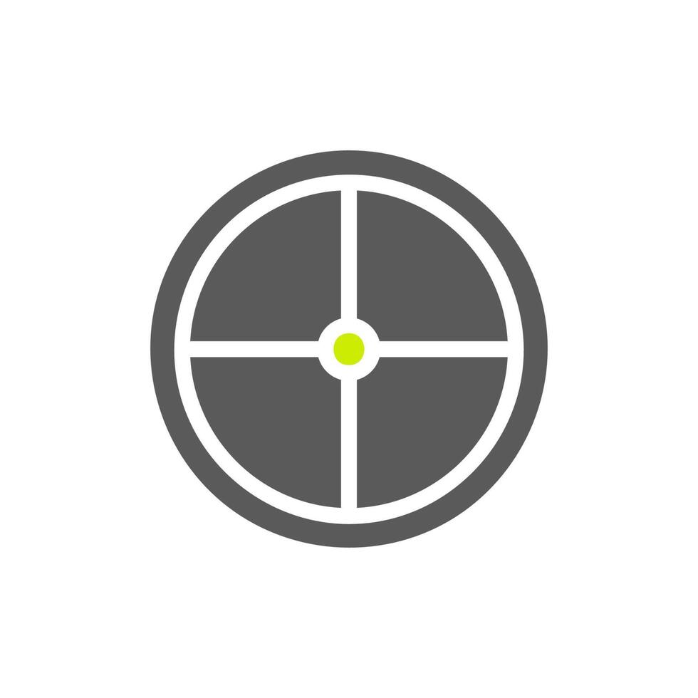 Target icon solid grey vibrant green colour military symbol perfect. vector