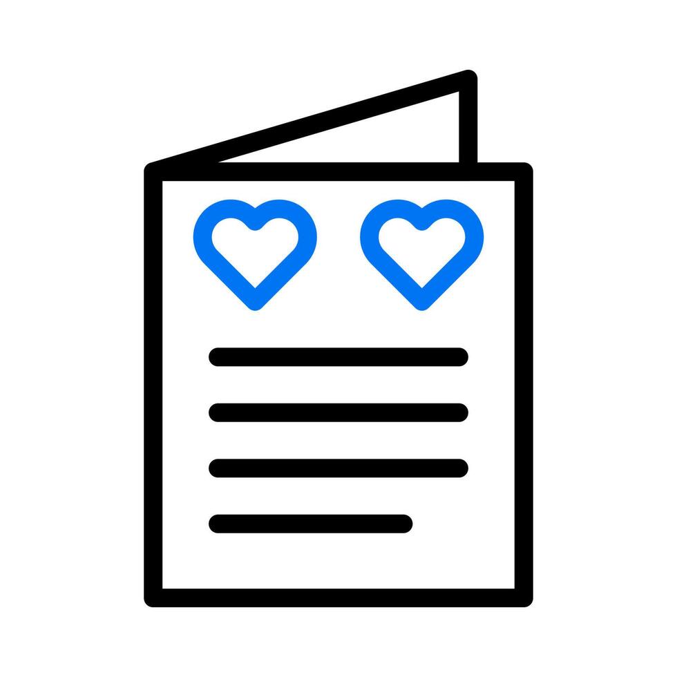 Love card icon duocolor blue style valentine illustration symbol perfect. vector