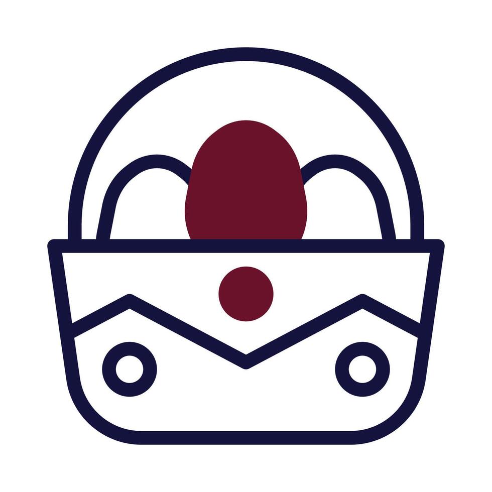 Bucket egg icon duotone maroon navy colour easter symbol illustration. vector