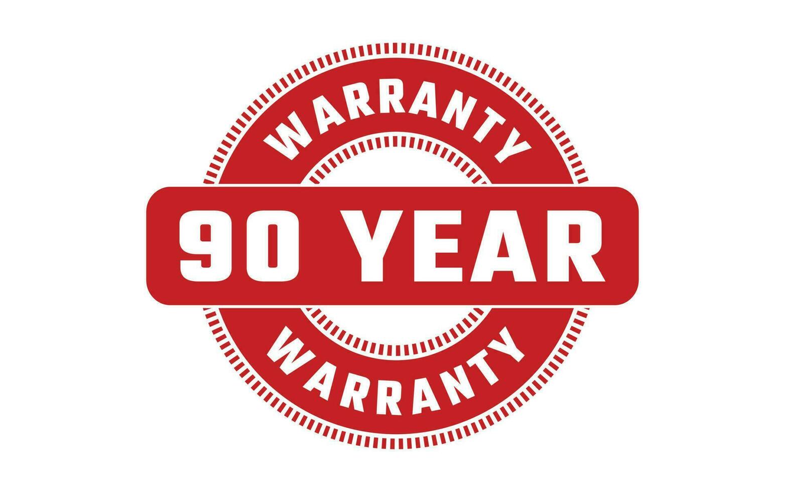 90 Year Warranty Rubber Stamp vector