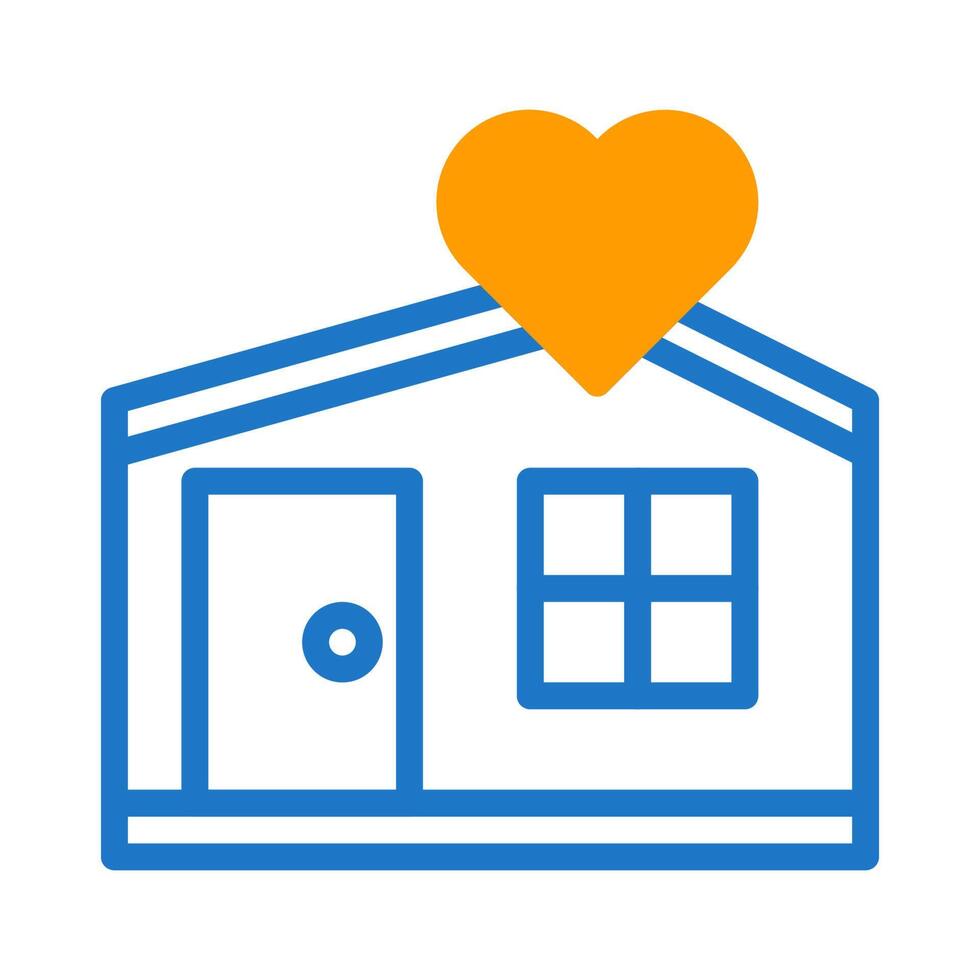 casa amor icono duotono azul naranja estilo enamorado ilustración símbolo Perfecto. vector