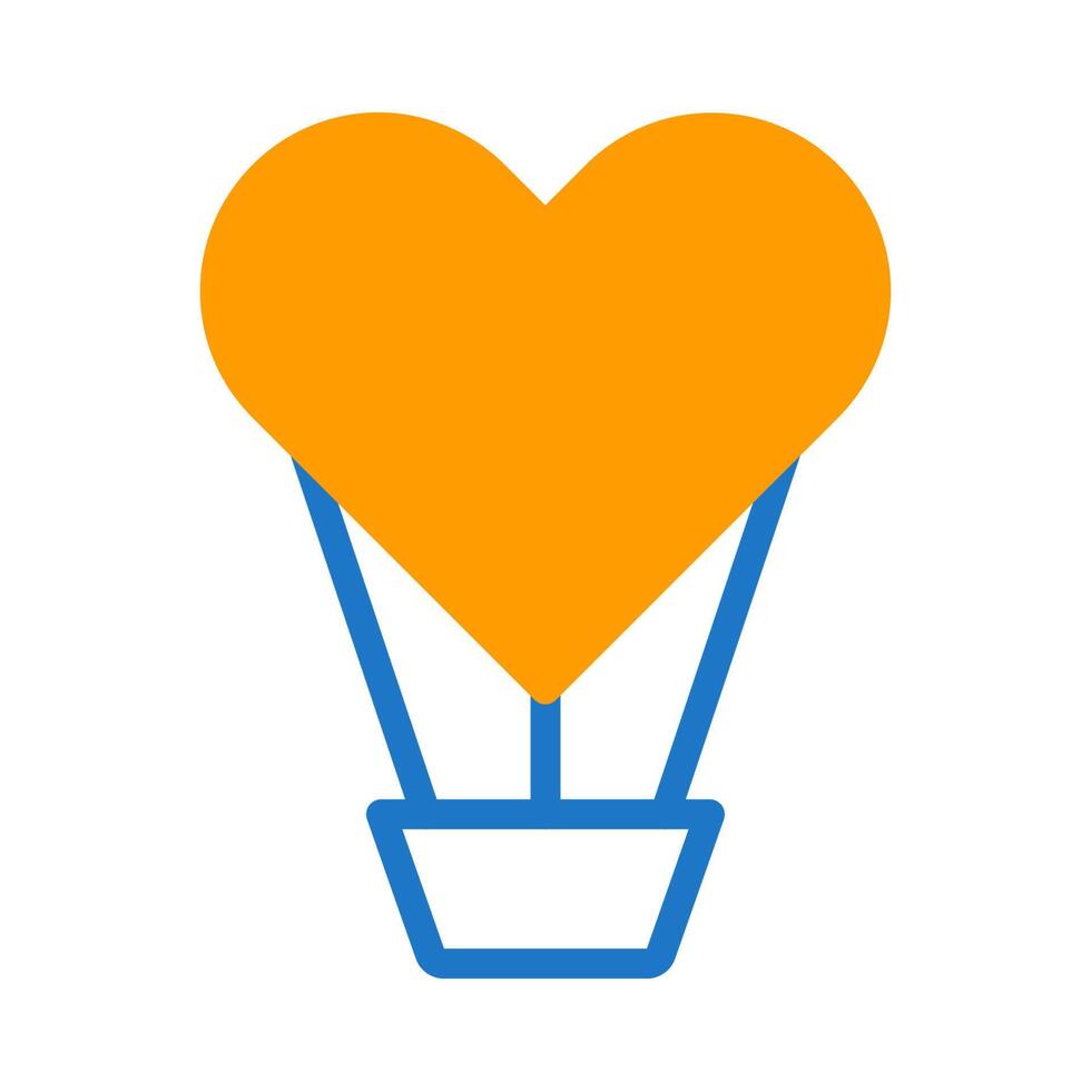 Air balloon love icon duotone blue orange style valentine illustration symbol perfect. vector