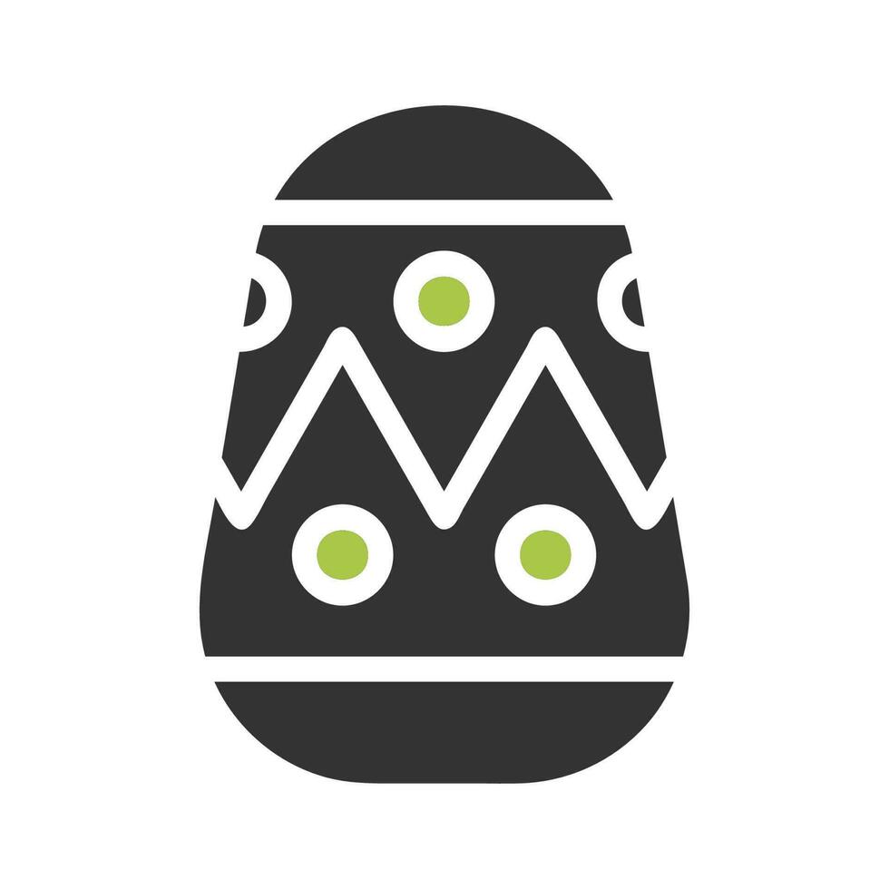 huevo icono sólido verde gris color Pascua de Resurrección símbolo ilustración. vector