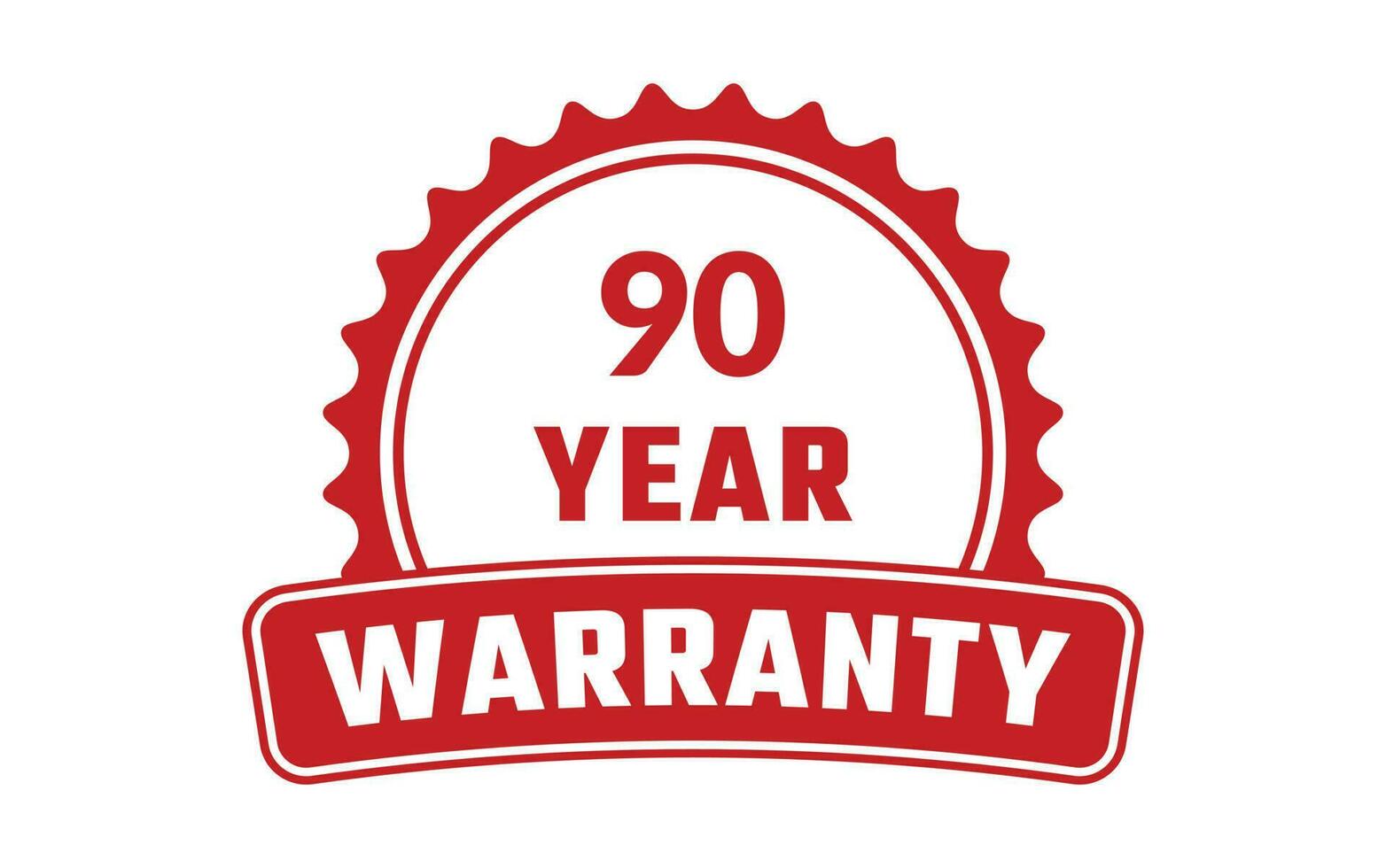 90 Year Warranty Rubber Stamp vector