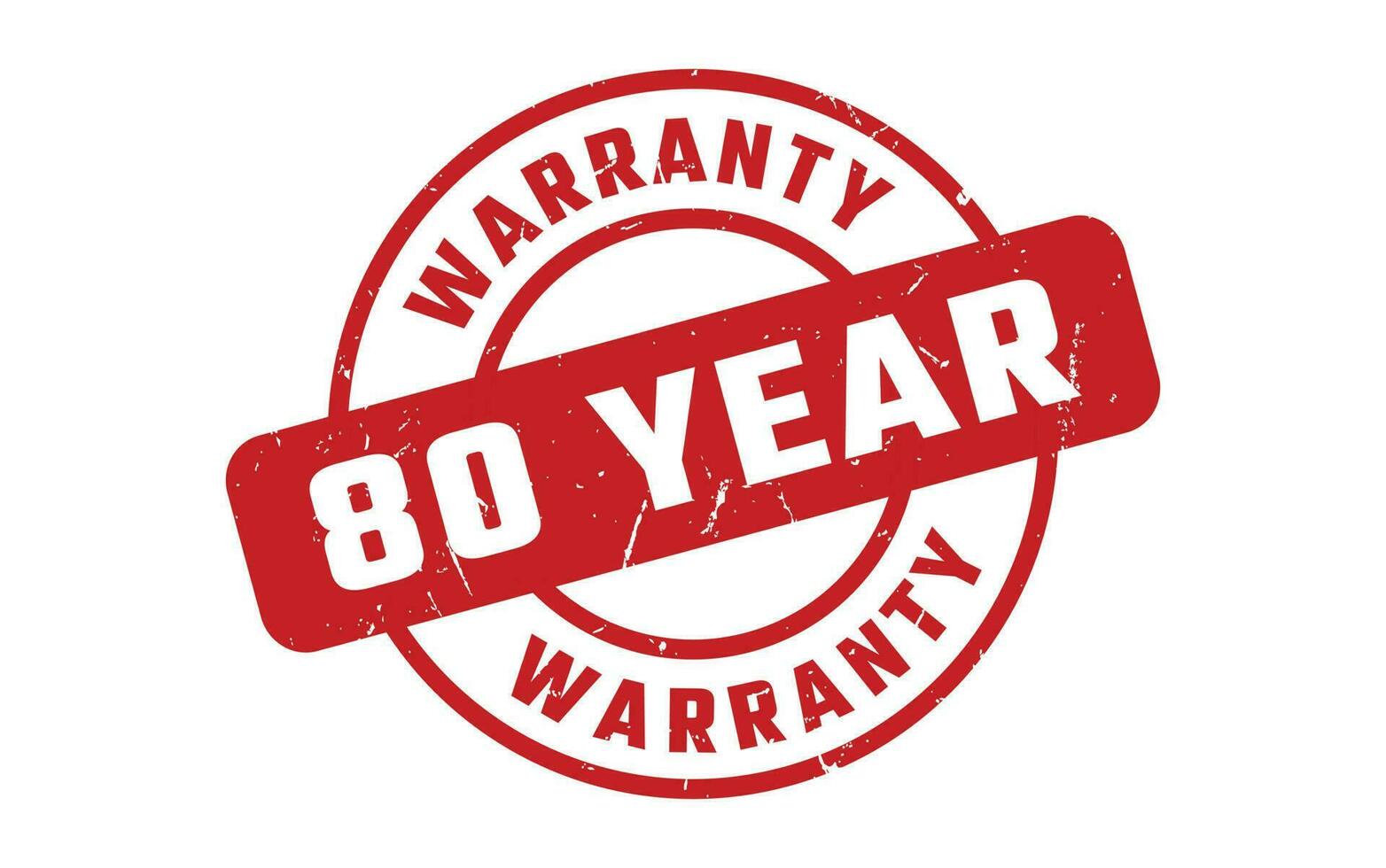 80 Year Warranty Rubber Stamp vector