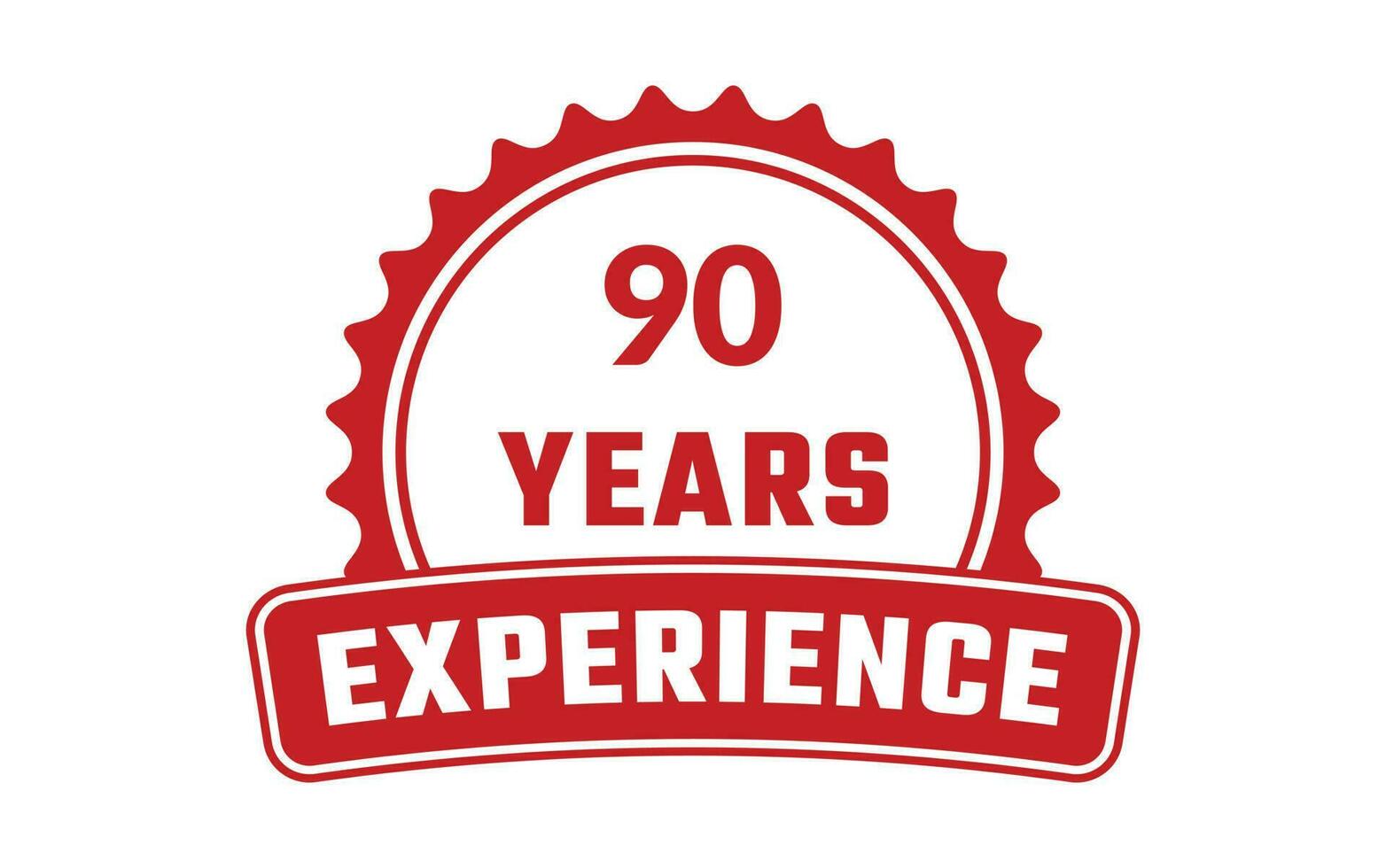90 Years Experience Rubber Stamp vector