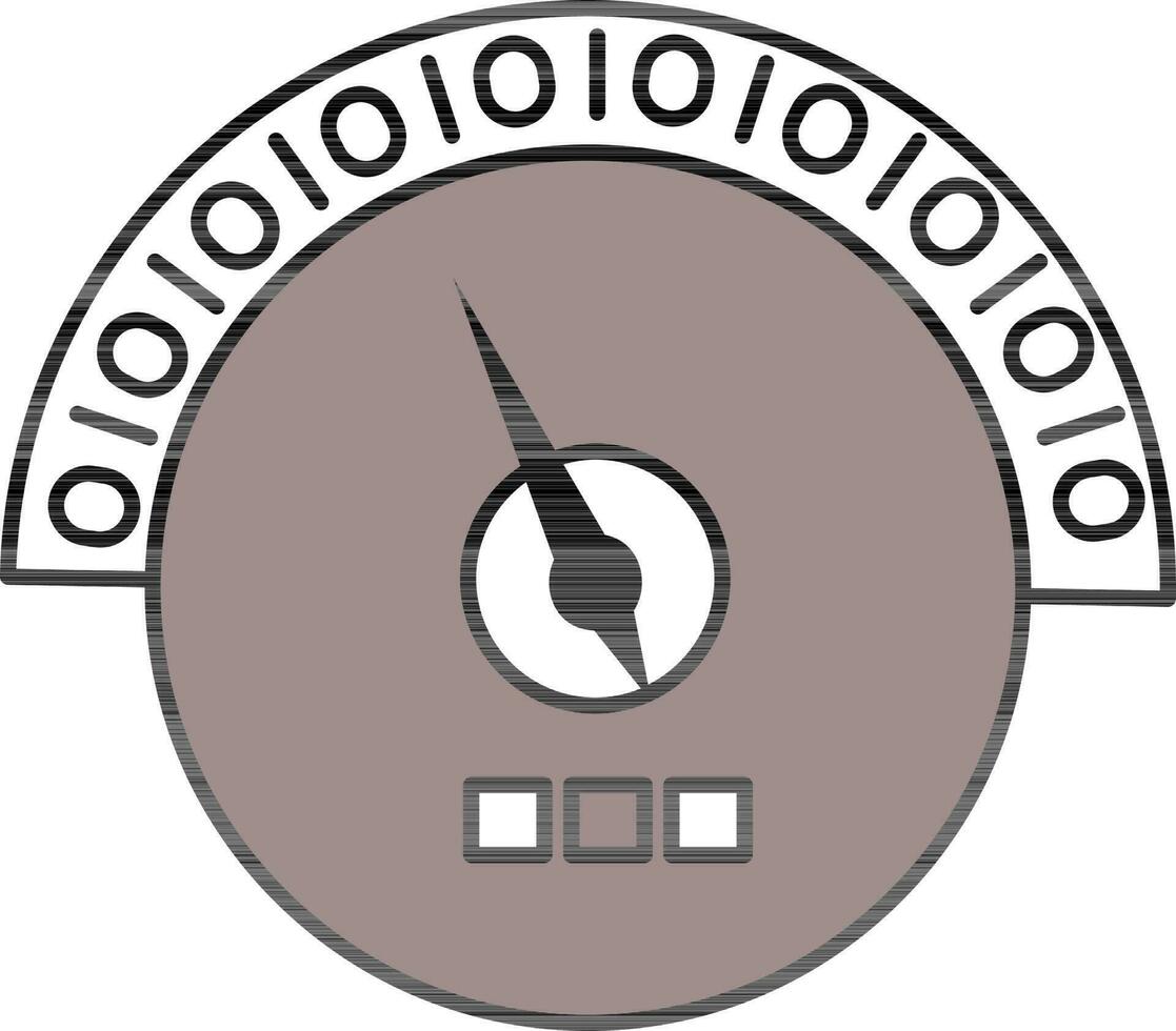 Isolated Speedometer Icon In Gray And White Color. vector