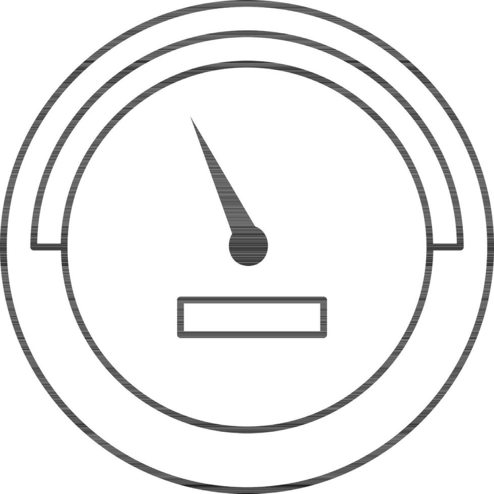 Flat Style Speedometer Icon In Black Line Art. vector