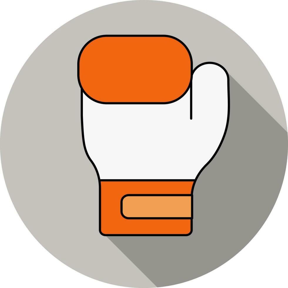 Boxing Glove Icon In Orange And White Color. vector