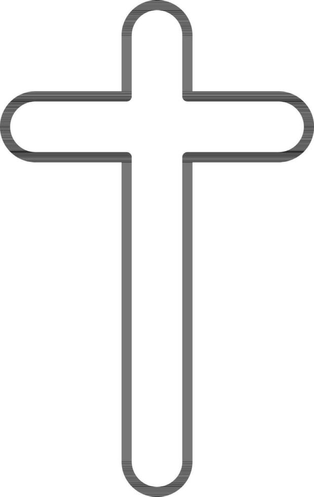 Jesus Cross Symbol Or Icon In Black Outline. vector