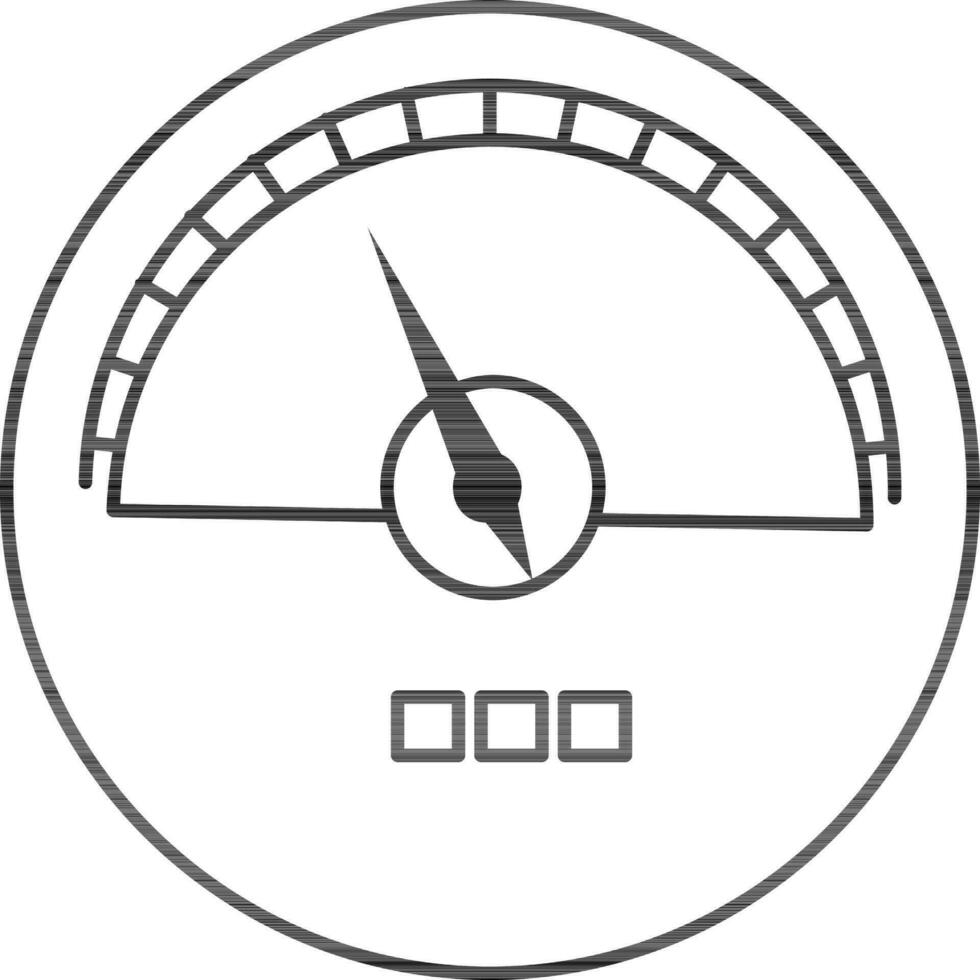 Black Line Art Speedometer Icon. vector