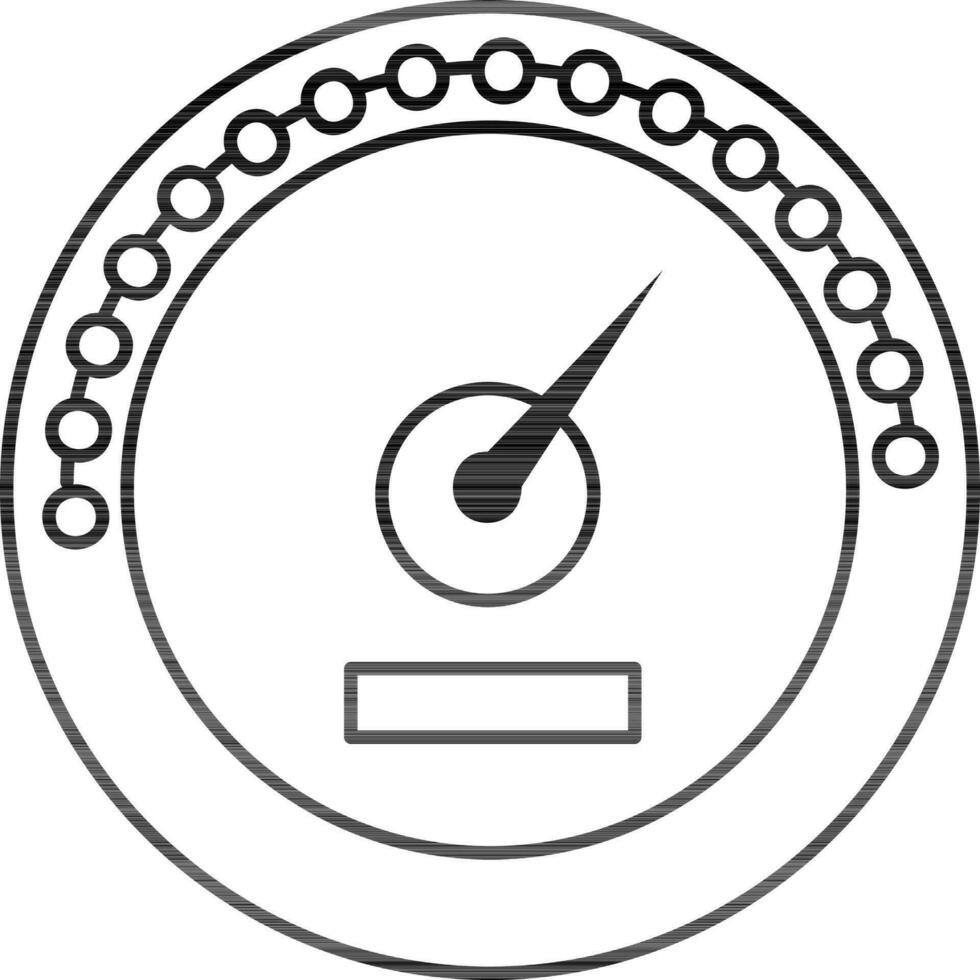 Isolated Speedometer Icon In Black Outline. vector