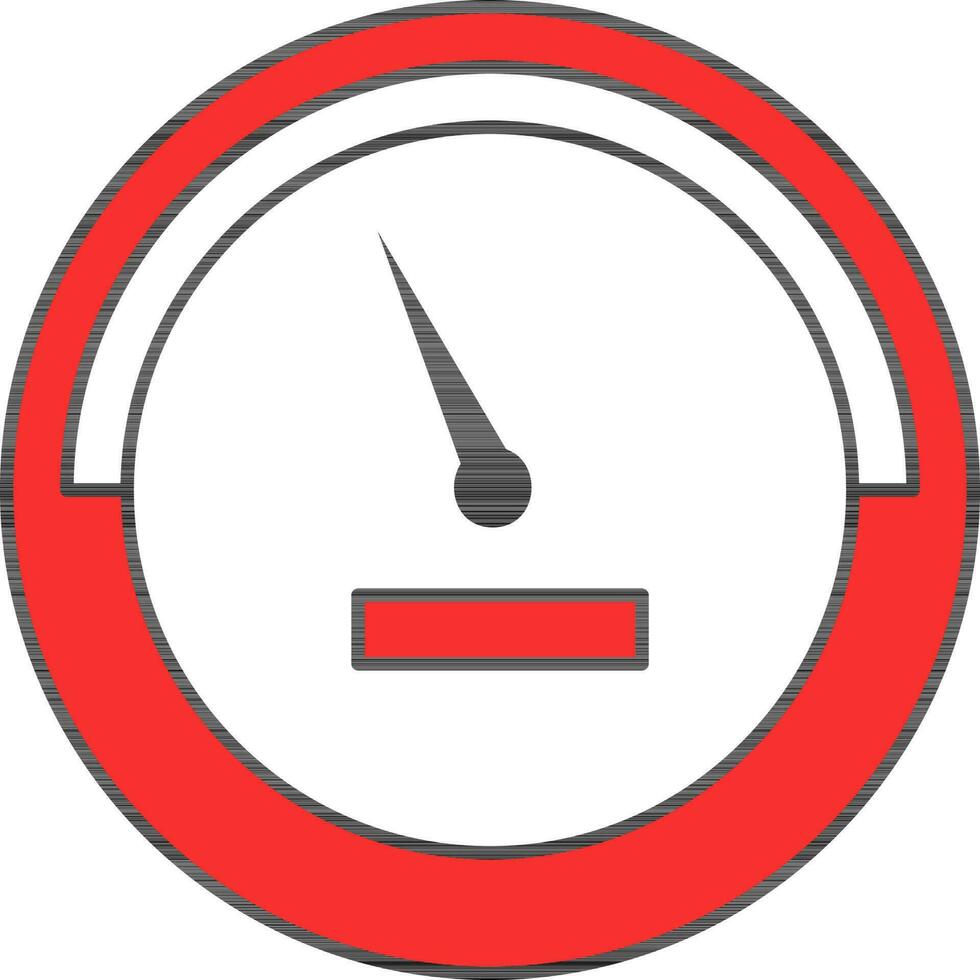 Speedometer Icon In Red And White Color. vector
