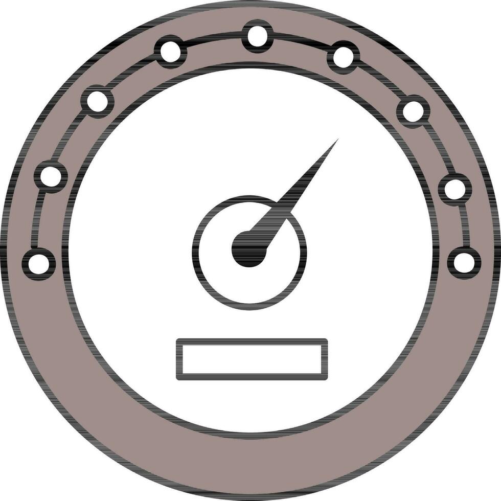 Speedometer Icon In White And Gray Color. vector