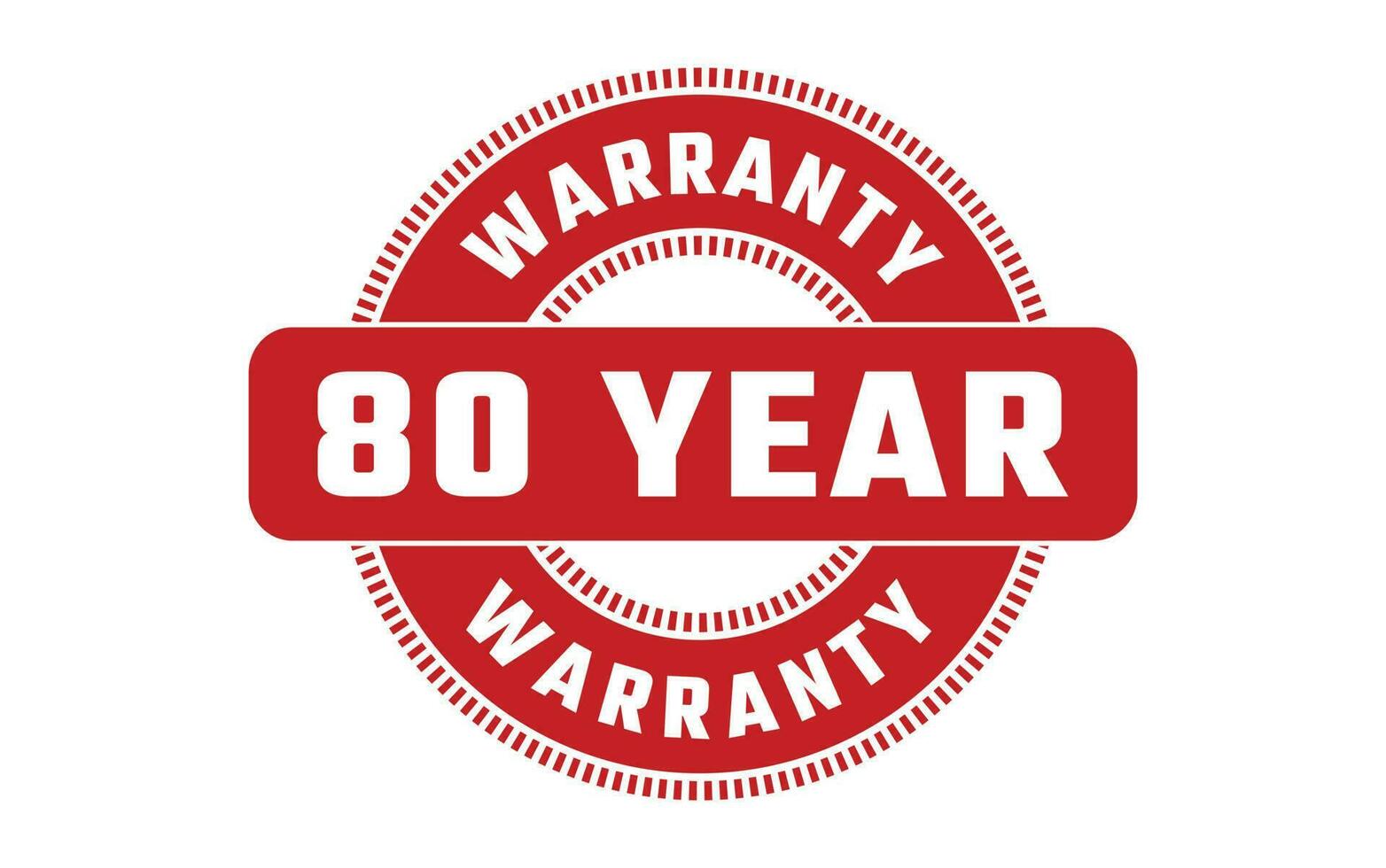 80 Year Warranty Rubber Stamp vector