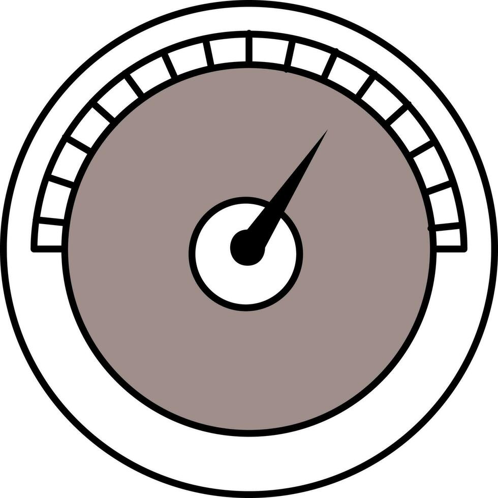 Isolated Speedometer Icon In Gray And White Color. vector