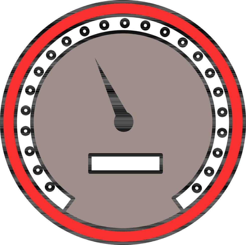 Isolated Speedometer Icon In Red And Gray Color. vector