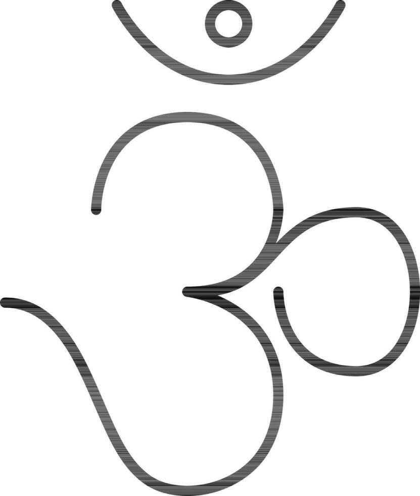 ohm símbolo o icono en negro ataque. vector