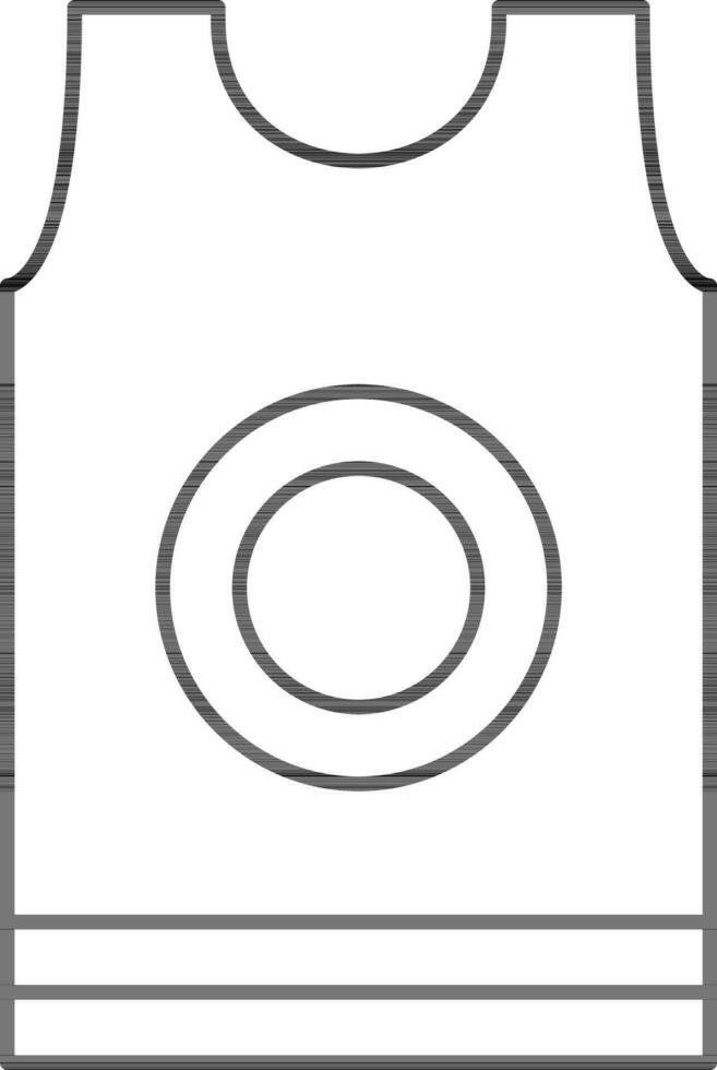 Basketball Jersey Icon In Line Art. vector