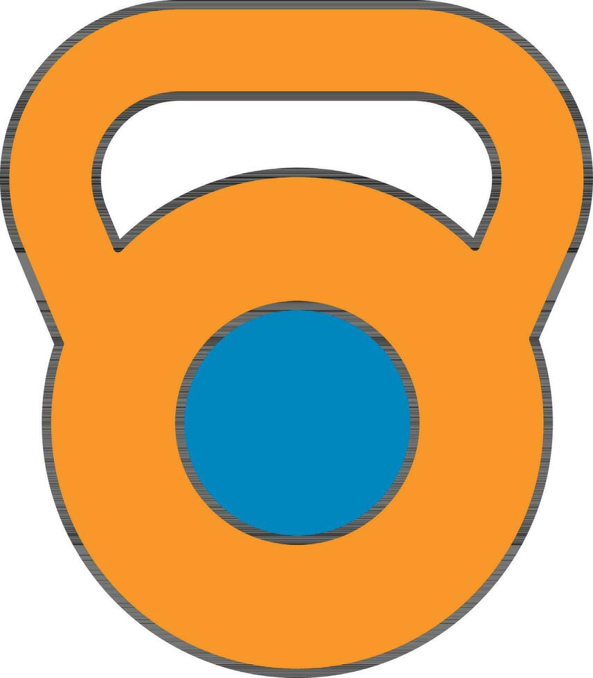 Kettlebell Icon In Blue And Orange Color. vector