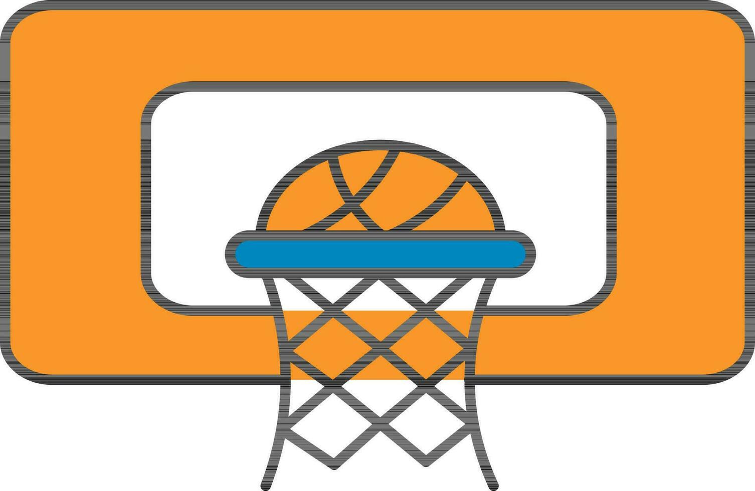 Colorful Basketball Net Icon. vector