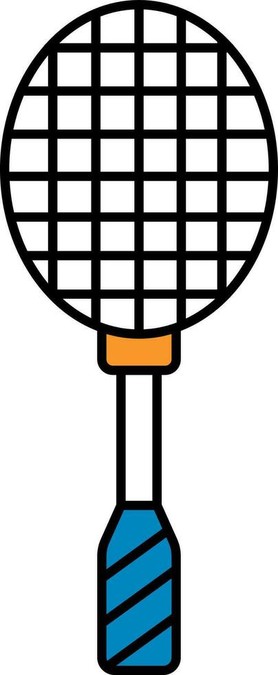 plano estilo bádminton raqueta icono. vector