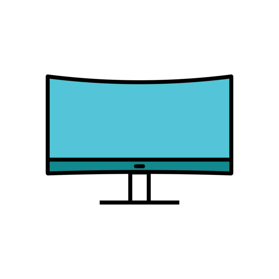 Monitor Screen Icon Vector Illustration. Monitor Screen Lineal Color Icon