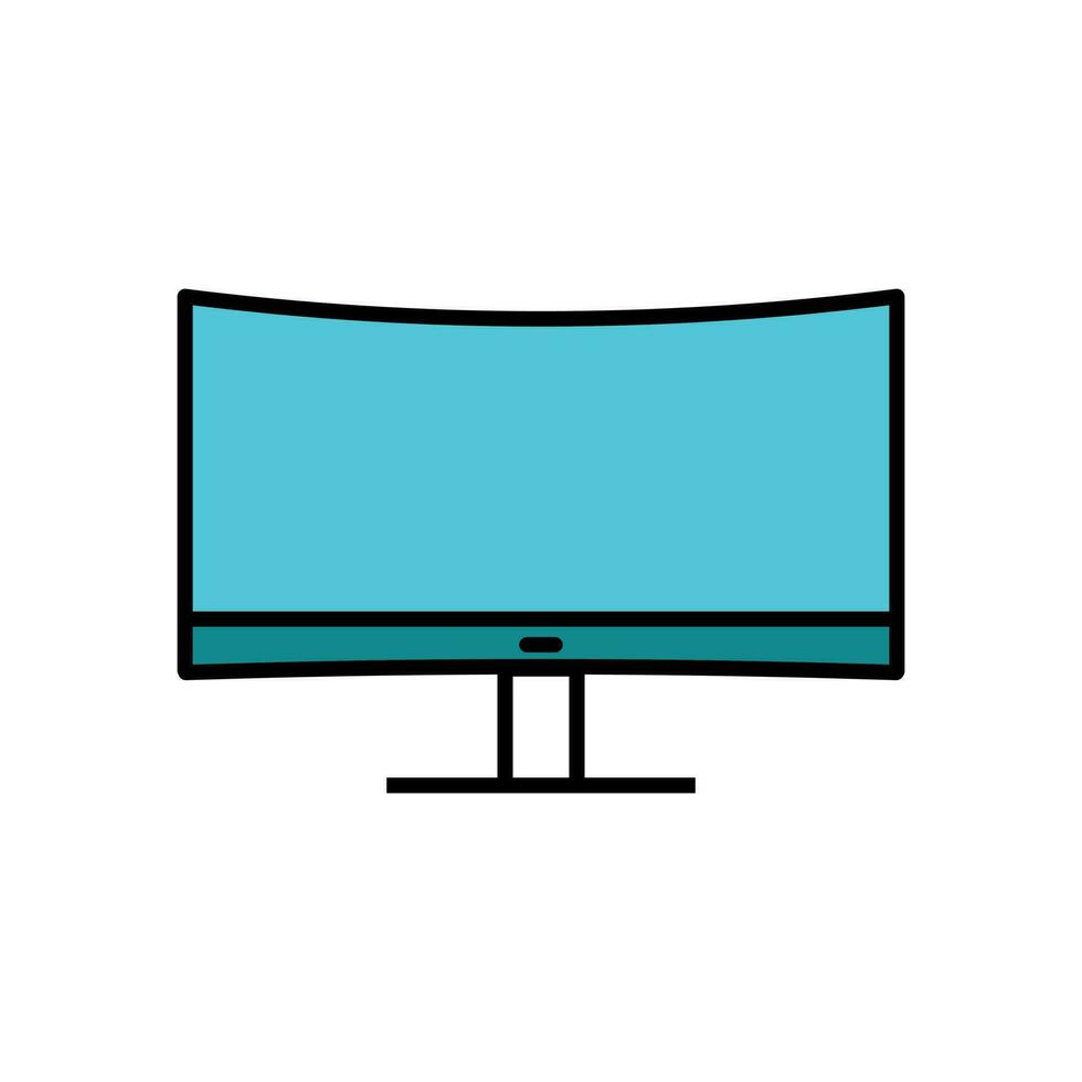 Monitor Screen Icon Vector Illustration. Monitor Screen Lineal Color Icon