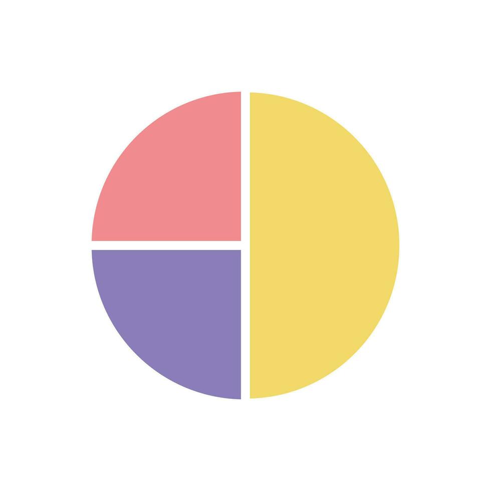 Flat Pie Chart Icon Symbol Vector Illustration