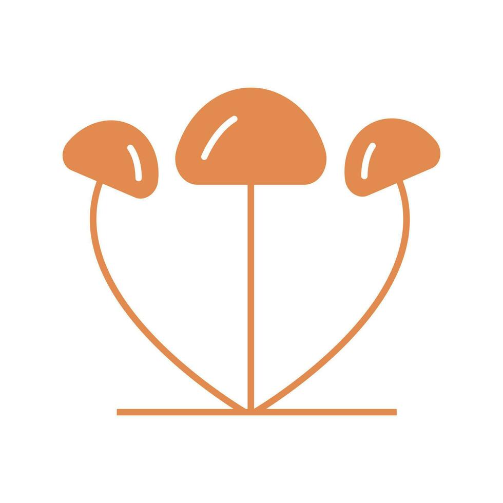 Flat Mushroom Icon Symbol Vector Illustration