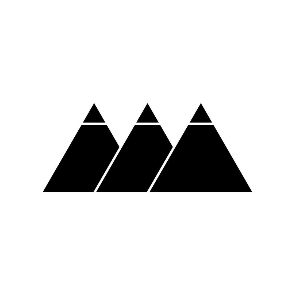 Mountain Fill Icon Symbol Vector. Black Glyph Mountain Icon vector