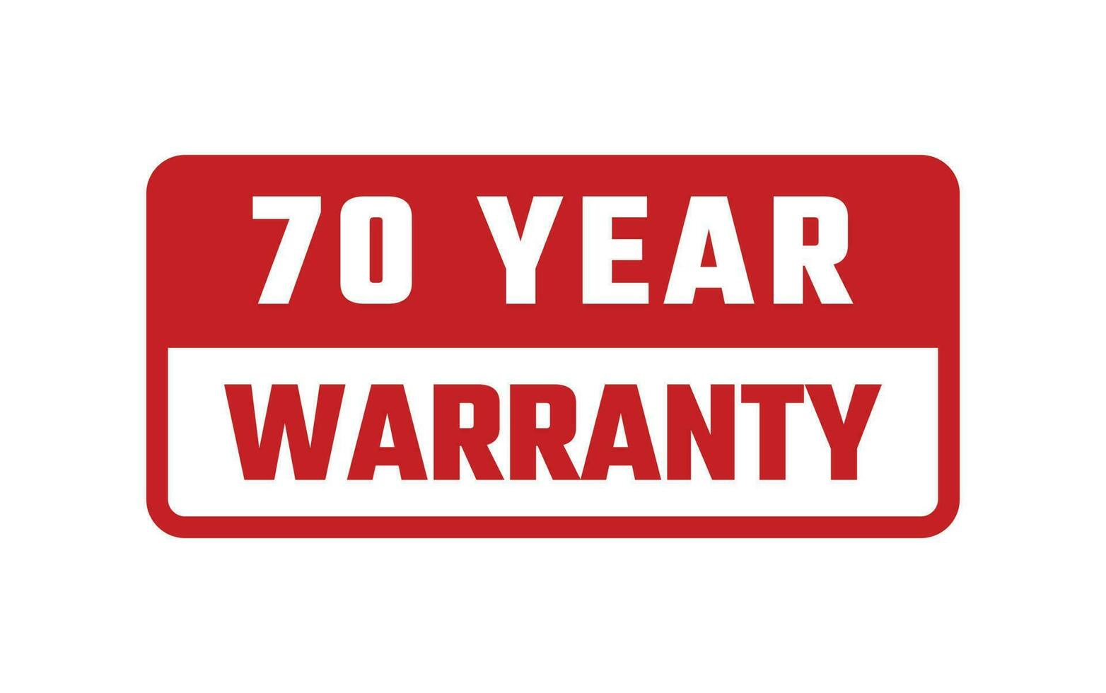 70 Year Warranty Rubber Stamp vector