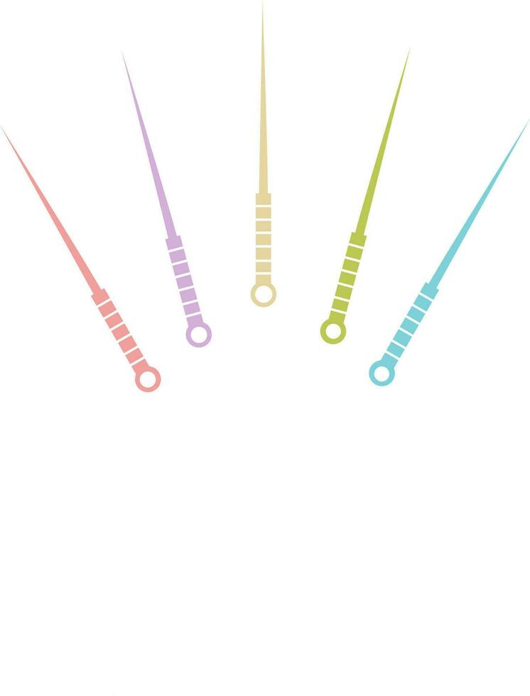 Rainbow color acupuncture needle vector