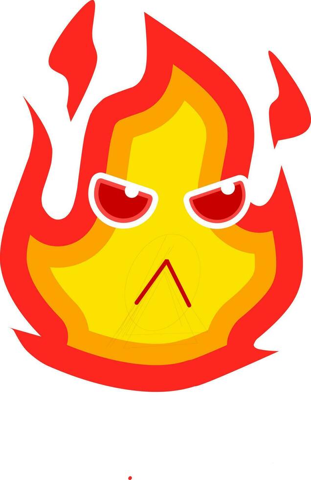 fuego monstruo linda rpg vector