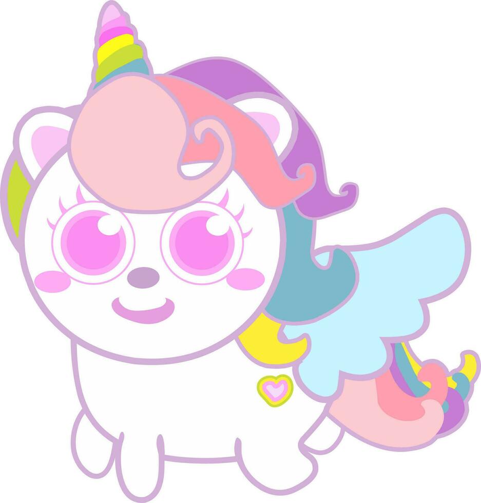 Cute rainbow unicorn vector illustration
