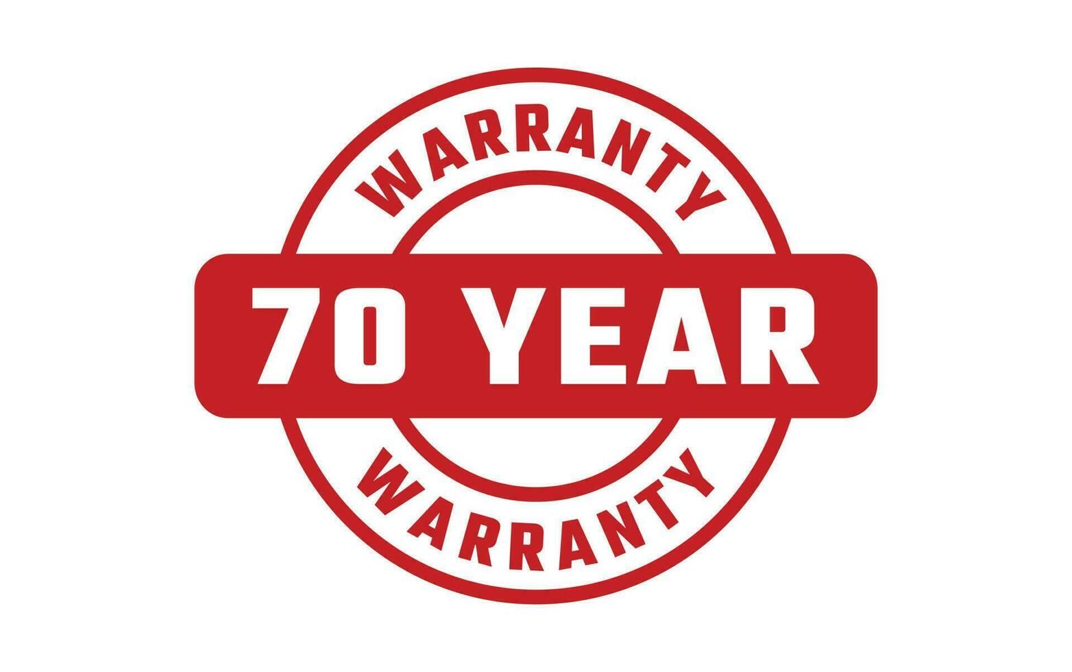 70 Year Warranty Rubber Stamp vector