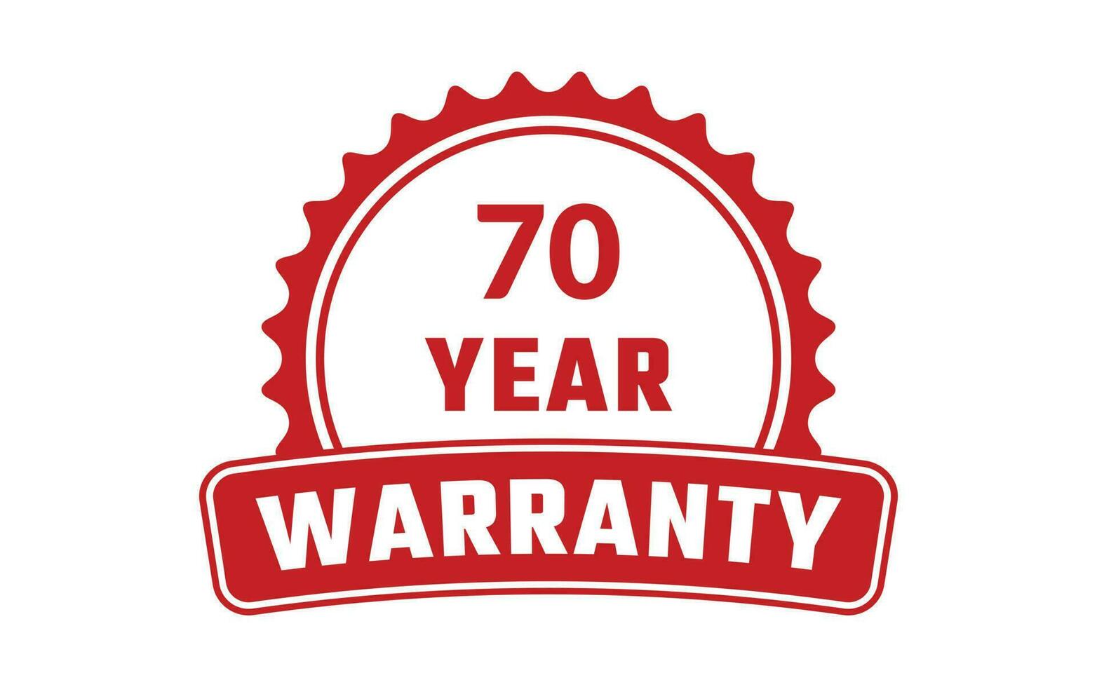 70 Year Warranty Rubber Stamp vector