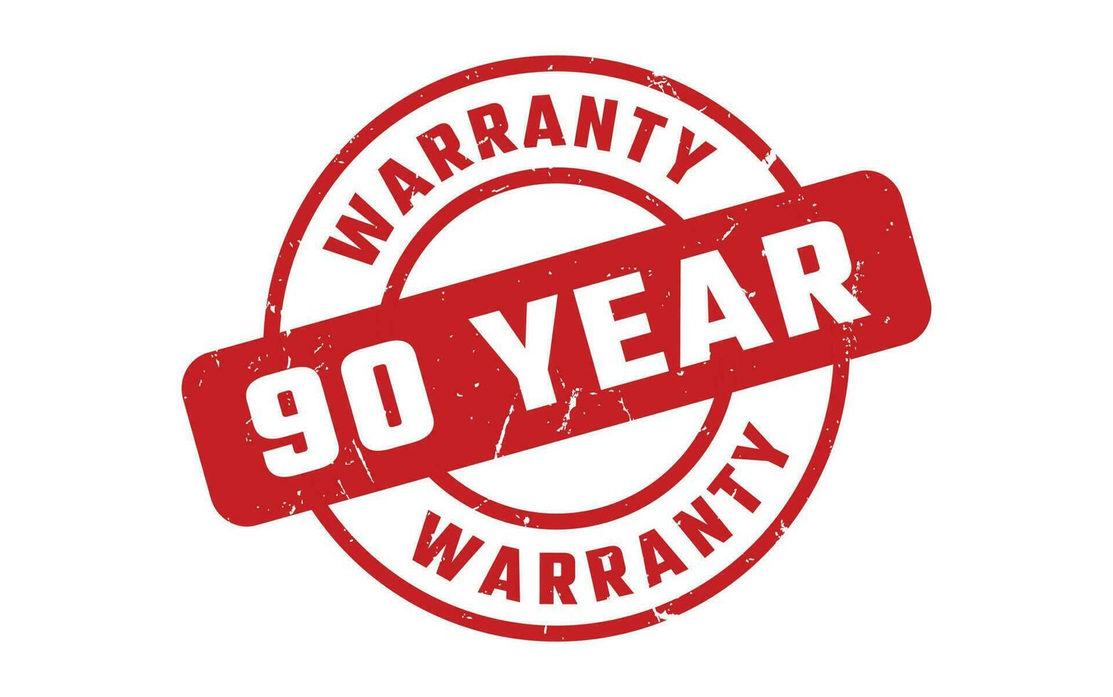 90 Year Warranty Rubber Stamp vector