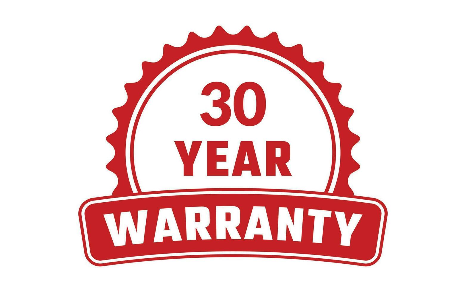 30 Year Warranty Rubber Stamp vector