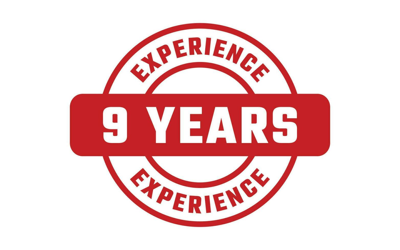 9 Years Experience Rubber Stamp vector