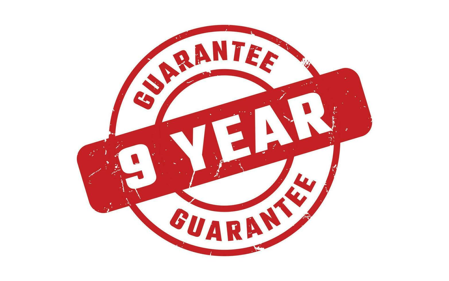 9 Year Guarantee Rubber Stamp vector