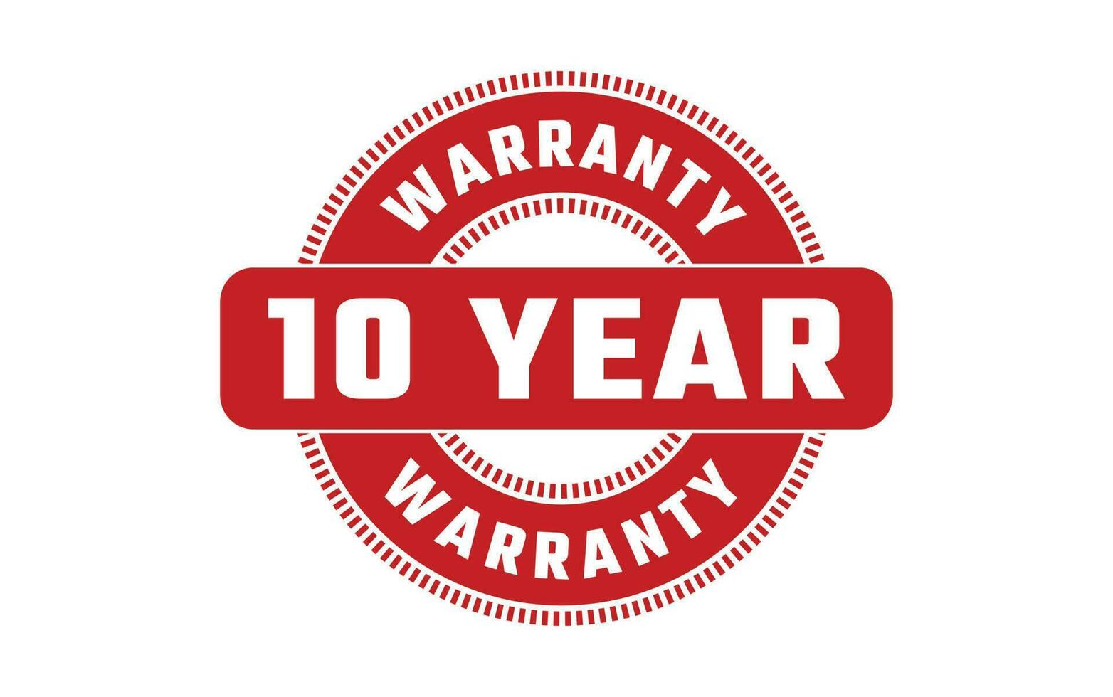 10 Year Warranty Rubber Stamp vector